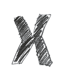 Chalkboard Style Letter X PNG Image