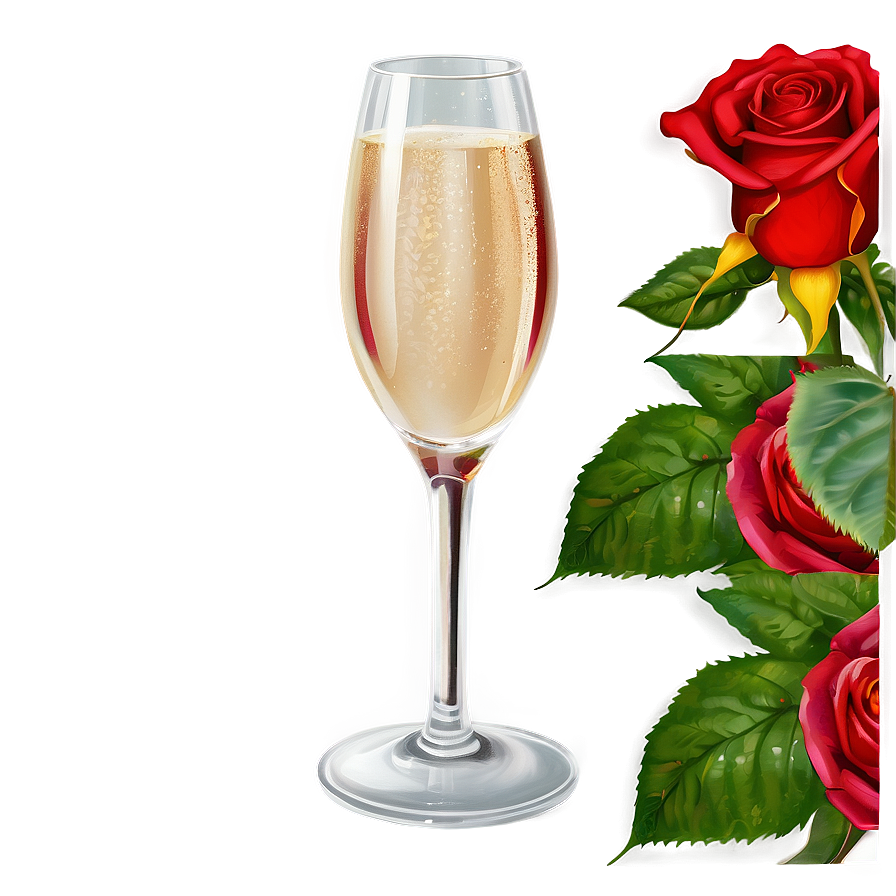 Champagne And Roses Png Fny PNG Image