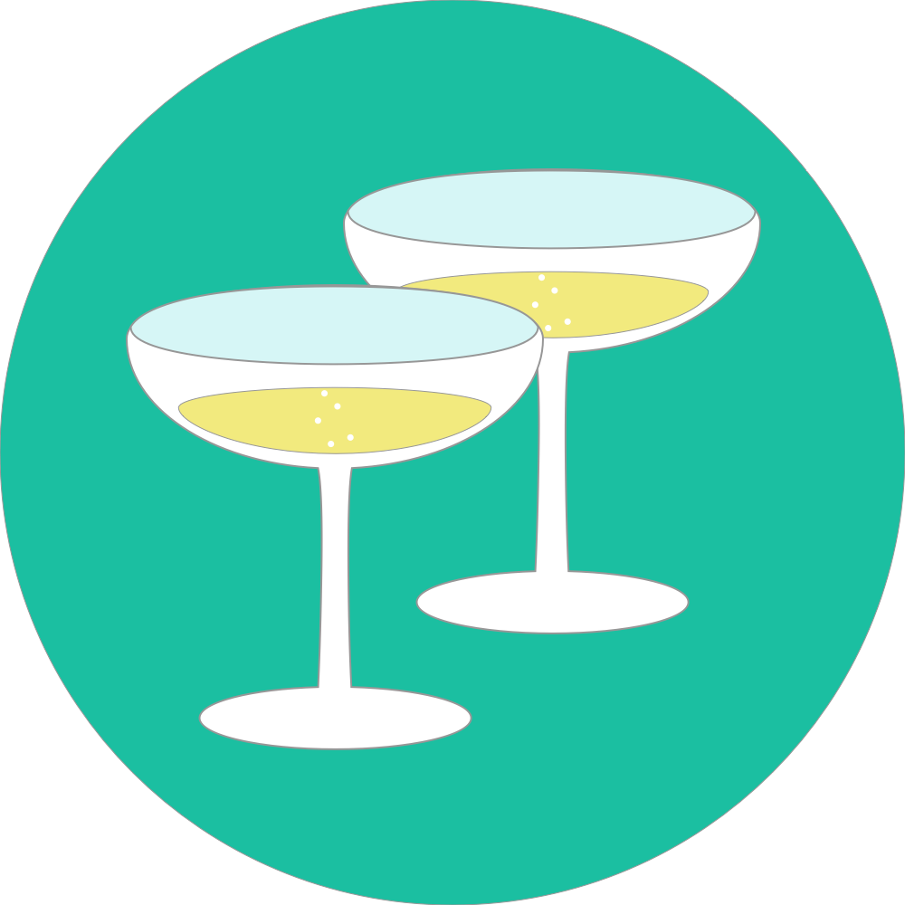 Champagne Cocktail Vector Illustration PNG Image