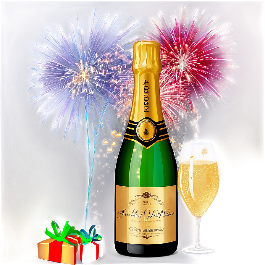 Champagne Festive Fireworks Png Jbp PNG Image