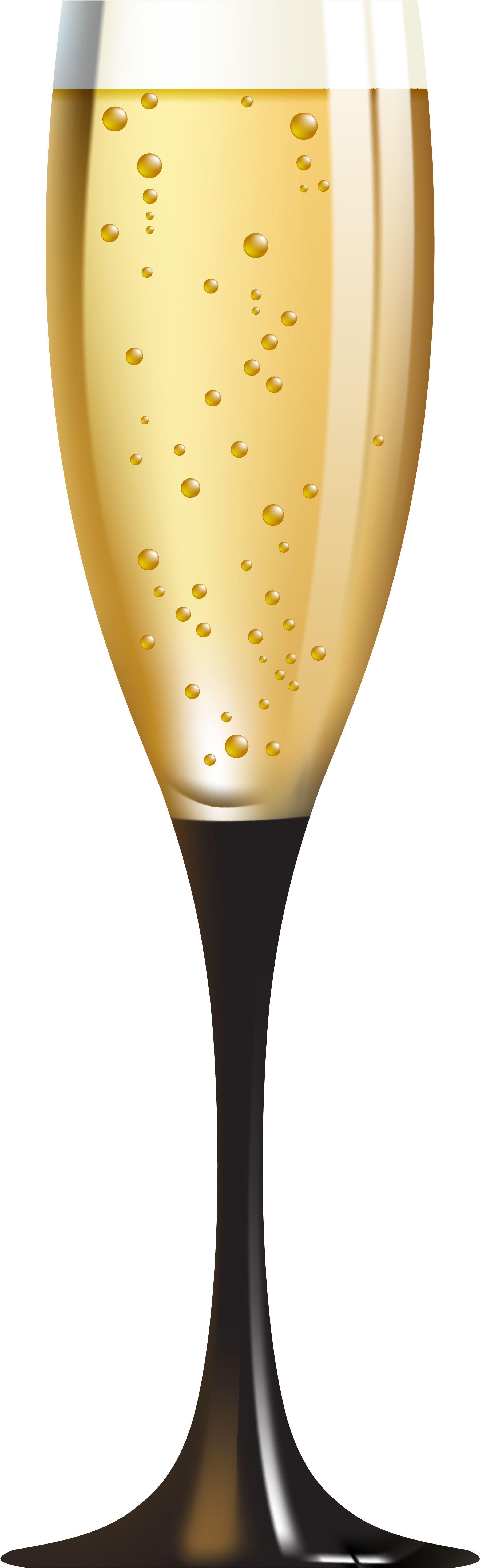 Champagne Flute Glass Bubbles PNG Image