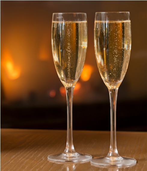 Champagne Fluteswith Bubbles PNG Image