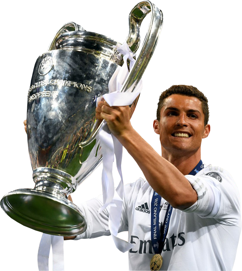 Champions League Trophy Celebration PNG Image