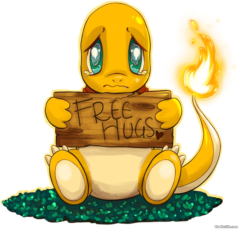 Charmander Free Hugs Sign PNG Image