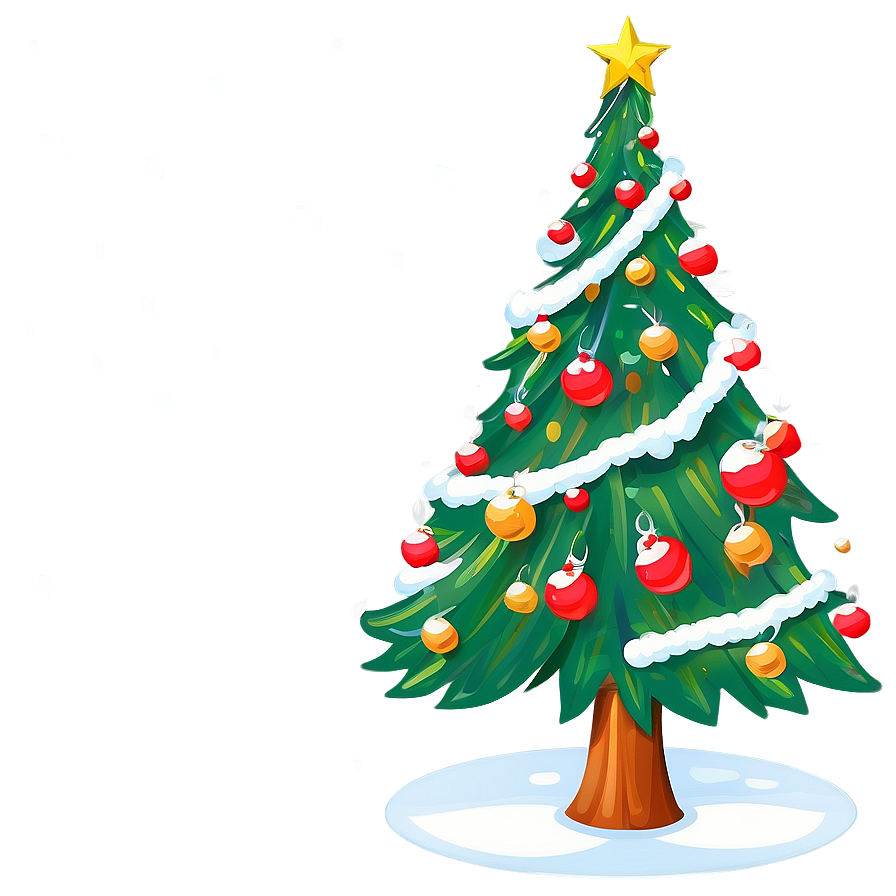 Charming Christmas Tree Illustration Png Wmu28 PNG Image