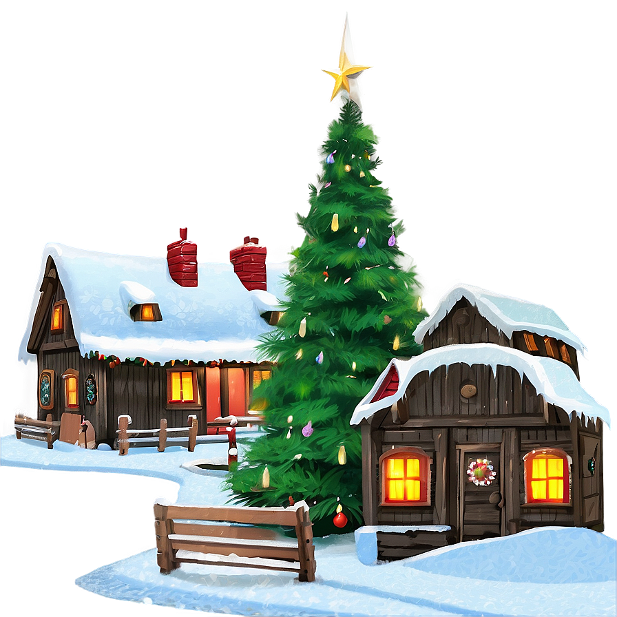 Charming December Village Png 60 PNG Image