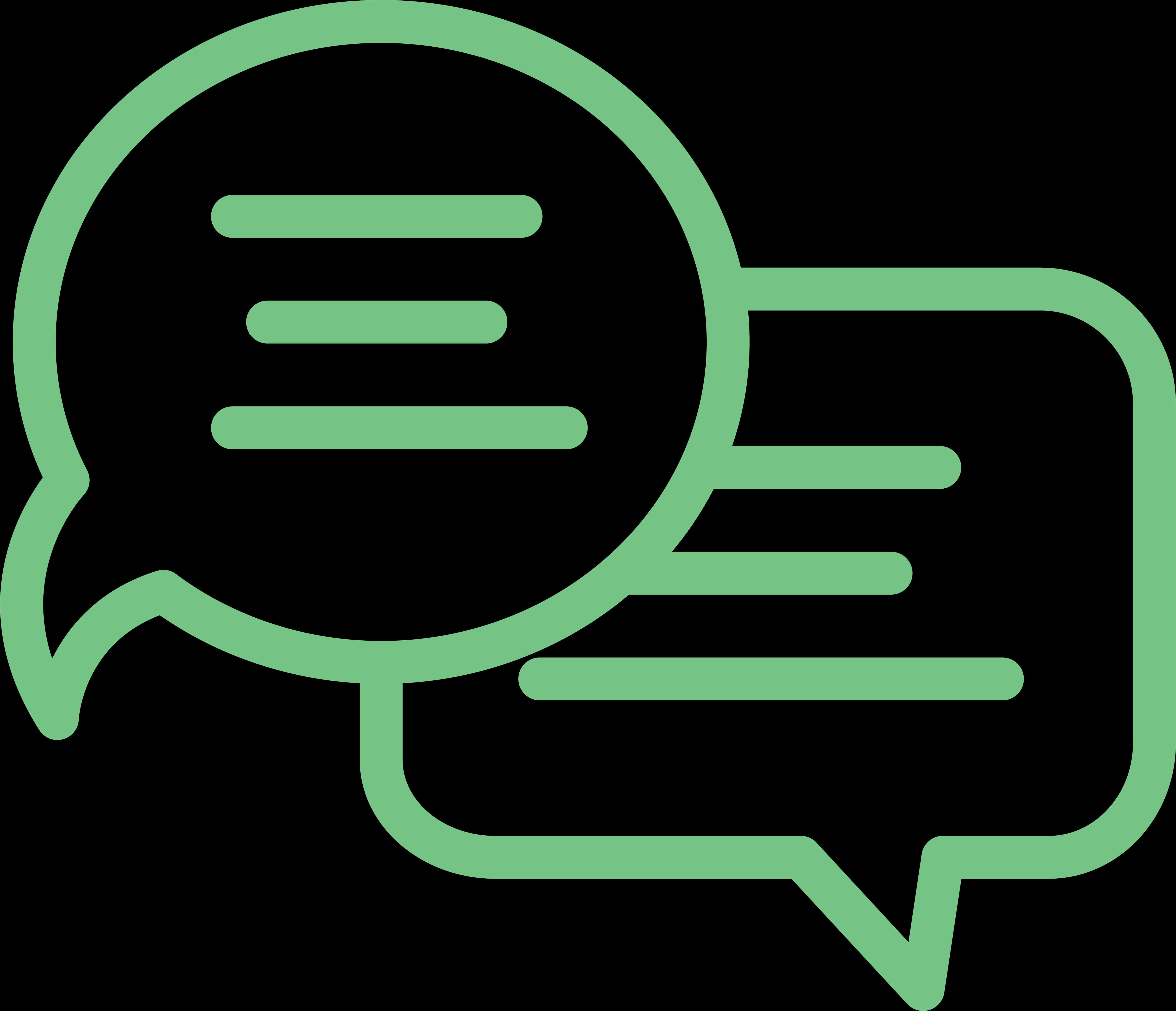 Chat Bubbles Icon Green PNG Image