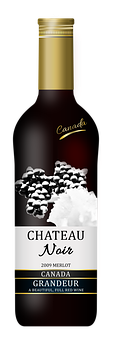 Chateau Noir Canadian Merlot Wine Bottle PNG Image