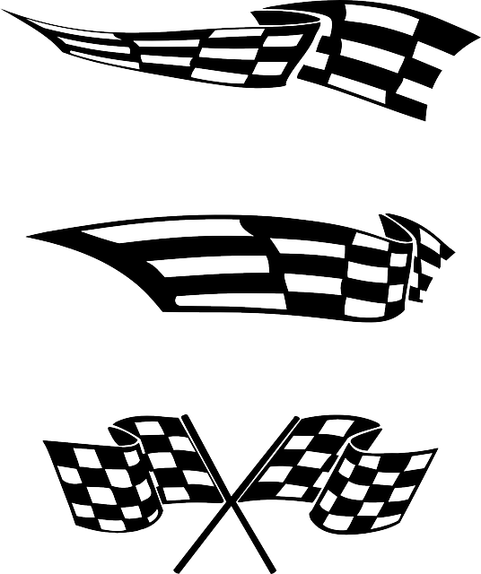 Checkered Flagsand Racing Elements PNG Image