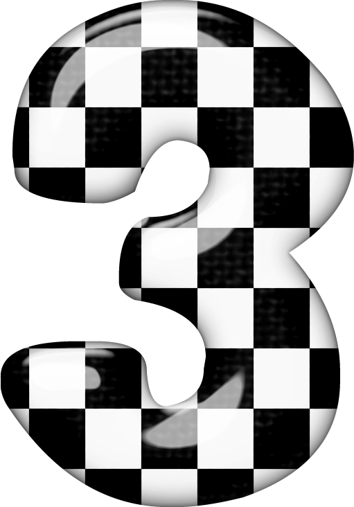 Checkered Optical Illusion Number Three PNG Image