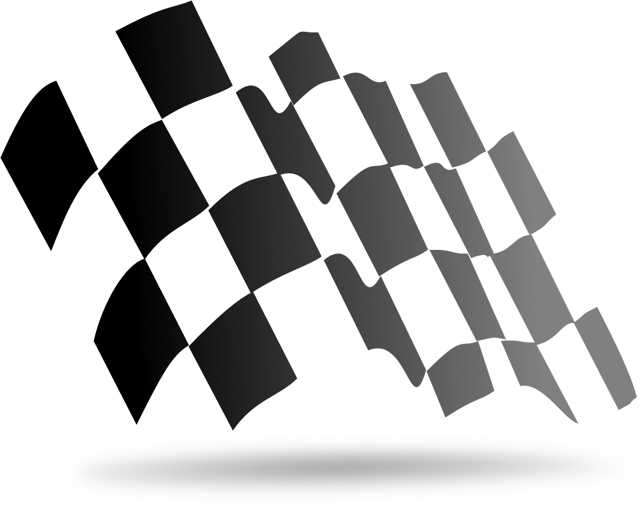 Checkered Racing Flag Waving Graphic PNG Image