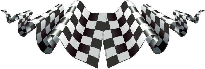 Checkered Racing Flags Waving PNG Image