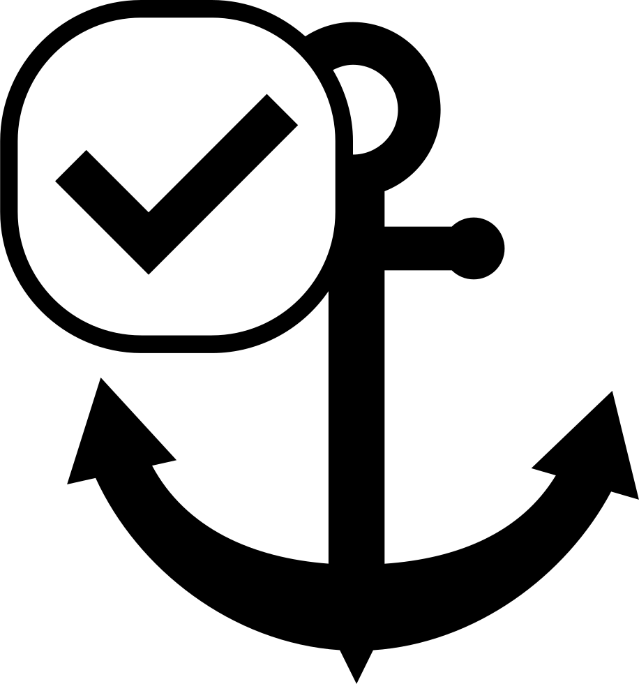 Checkmark Anchor Graphic PNG Image