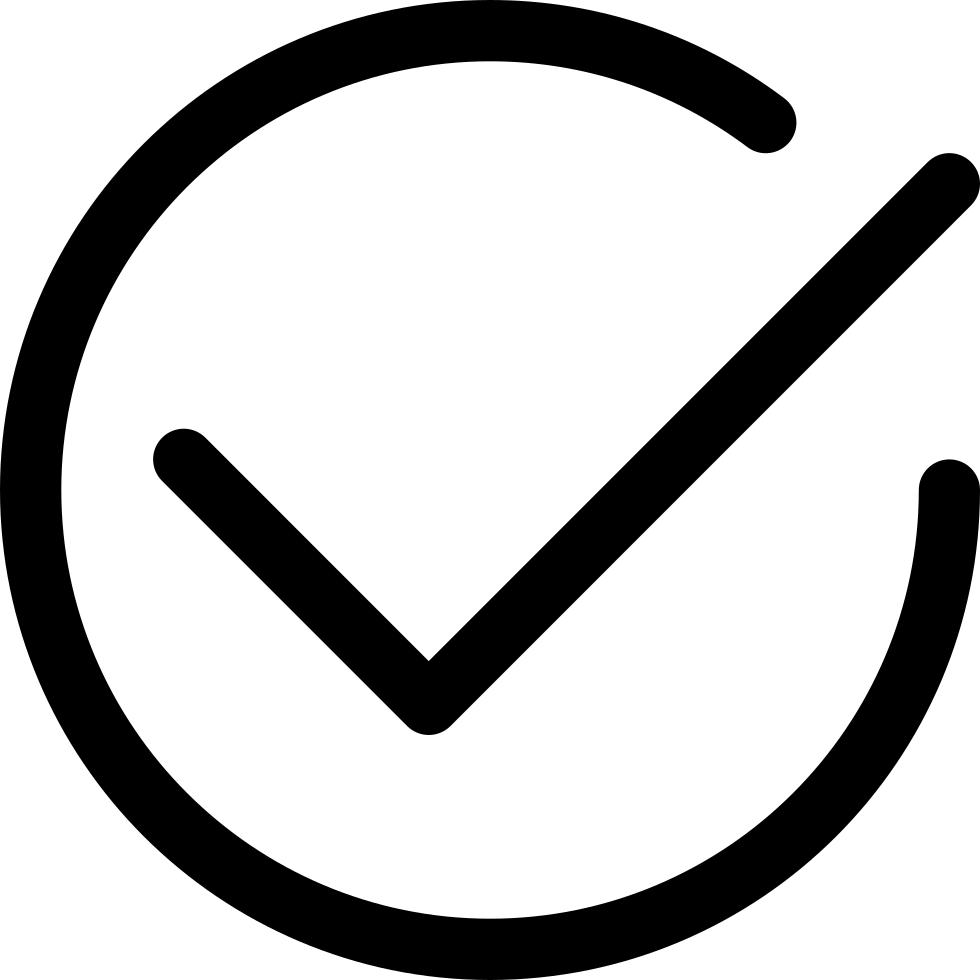 Checkmark Symbol Black Background PNG Image