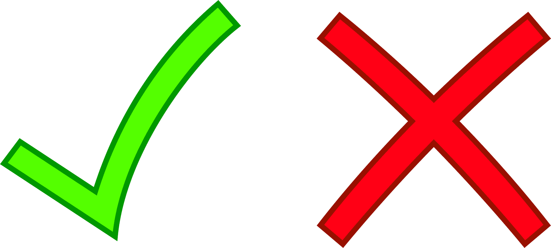 Checkmarkand Cross Signs PNG Image