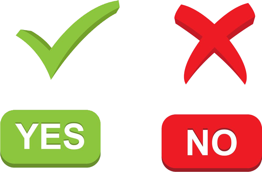 Checkmarkand Cross Yes No Buttons PNG Image