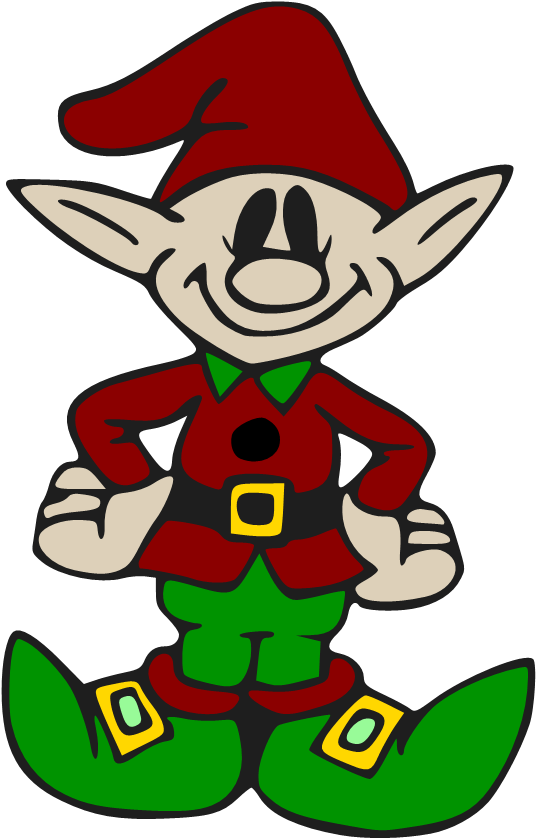 Cheerful Cartoon Elf PNG Image