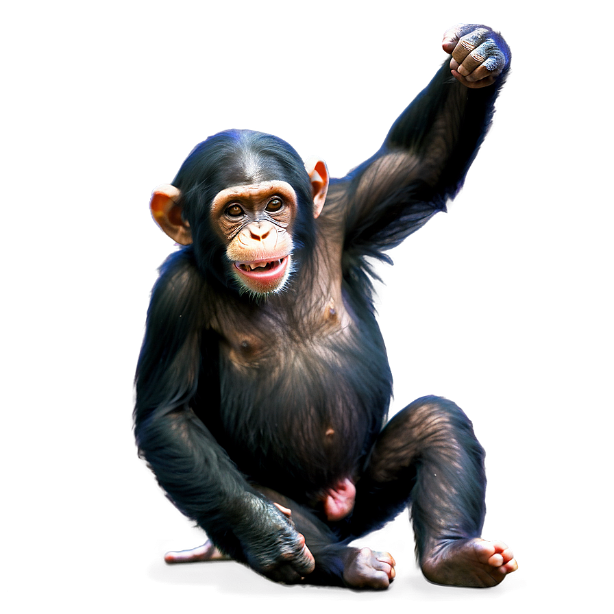 Cheerful Chimpanzee Playing Png Vgx3 PNG Image