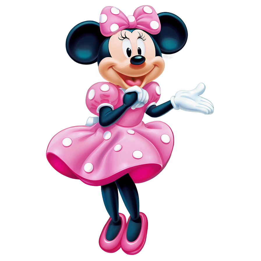 Cheerful Minnie Mouse Wave Png Das PNG Image