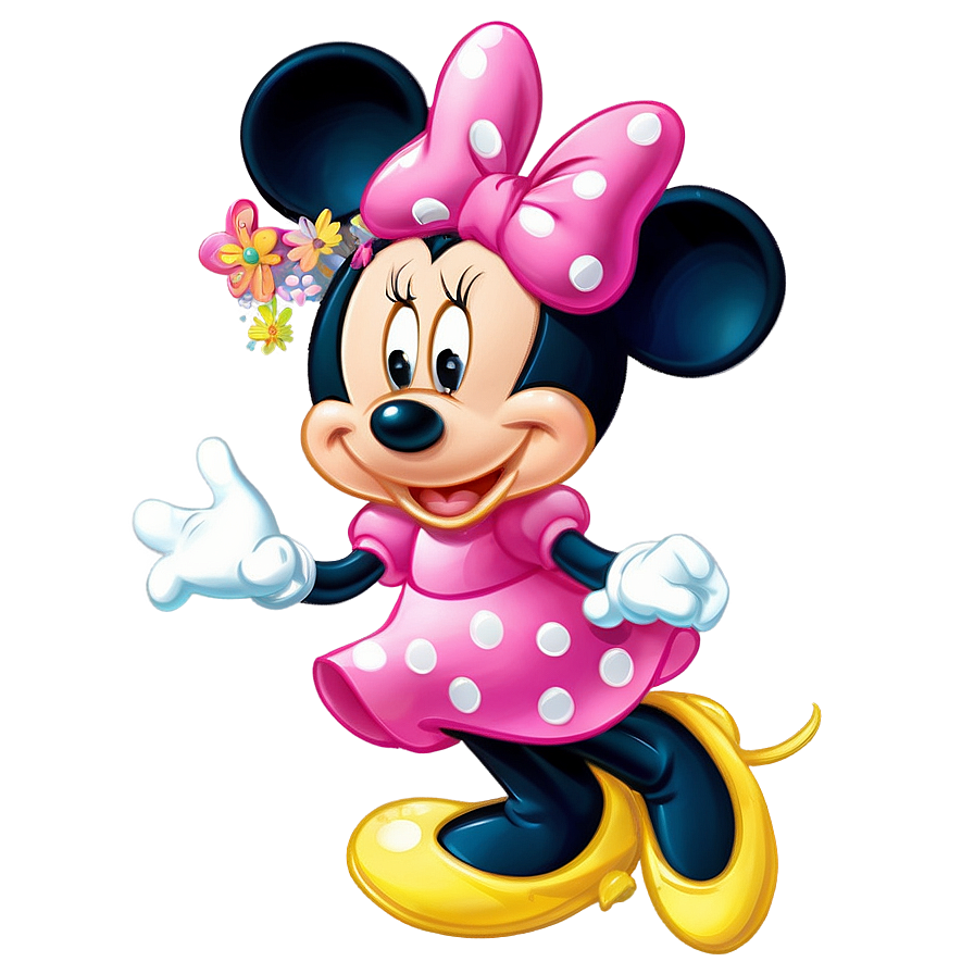 Cheerful Minnie Mouse Wave Png Wpo47 PNG Image