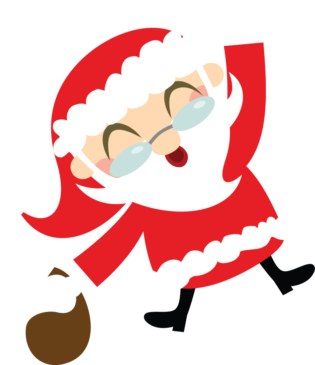 Cheerful Santa Cartoon Clipart PNG Image