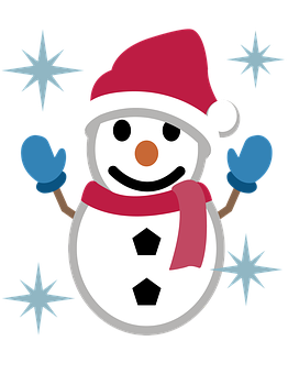 Cheerful Snowman Cartoon Christmas PNG Image