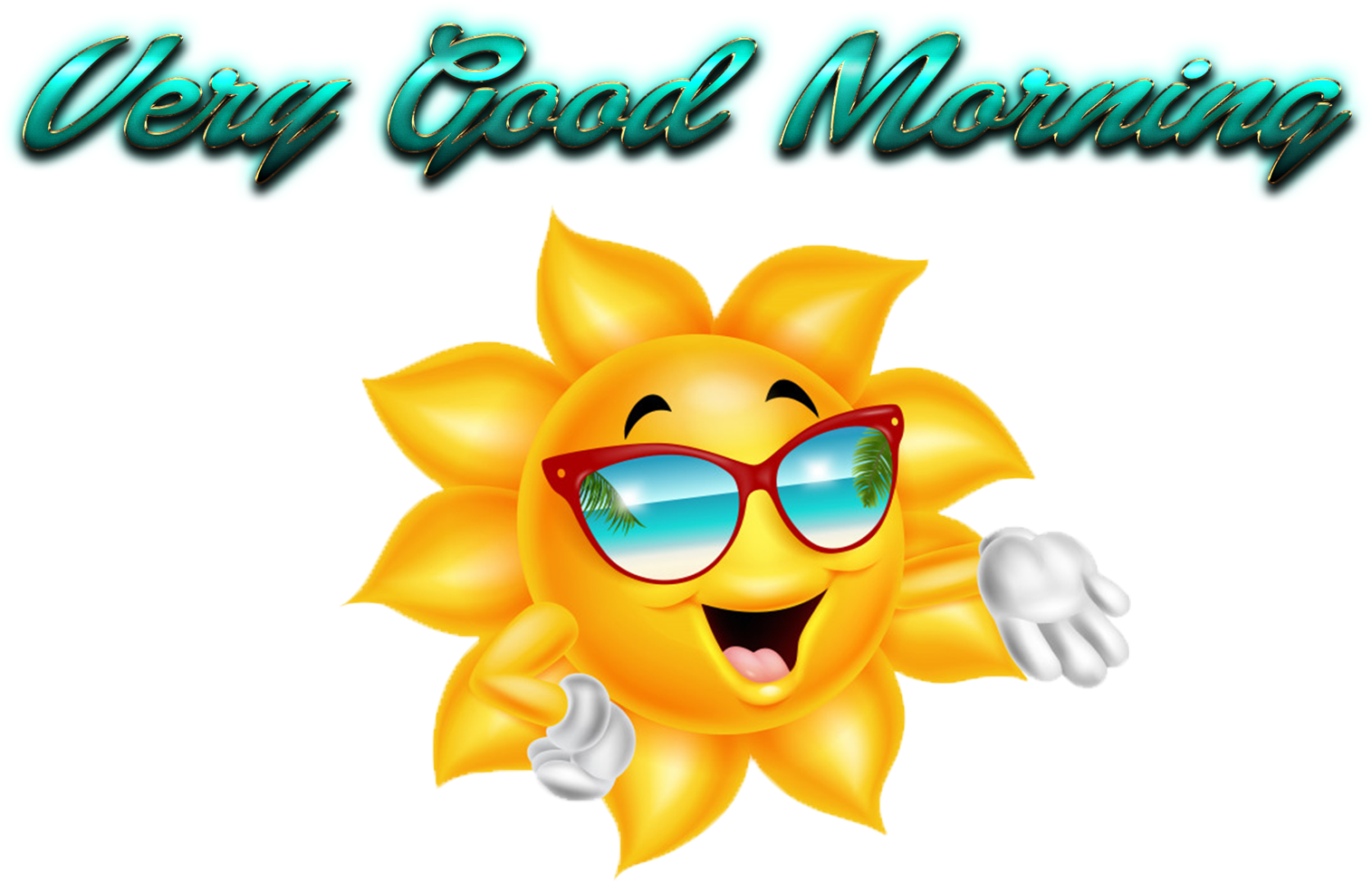 Cheerful Sun Greeting Good Morning PNG Image