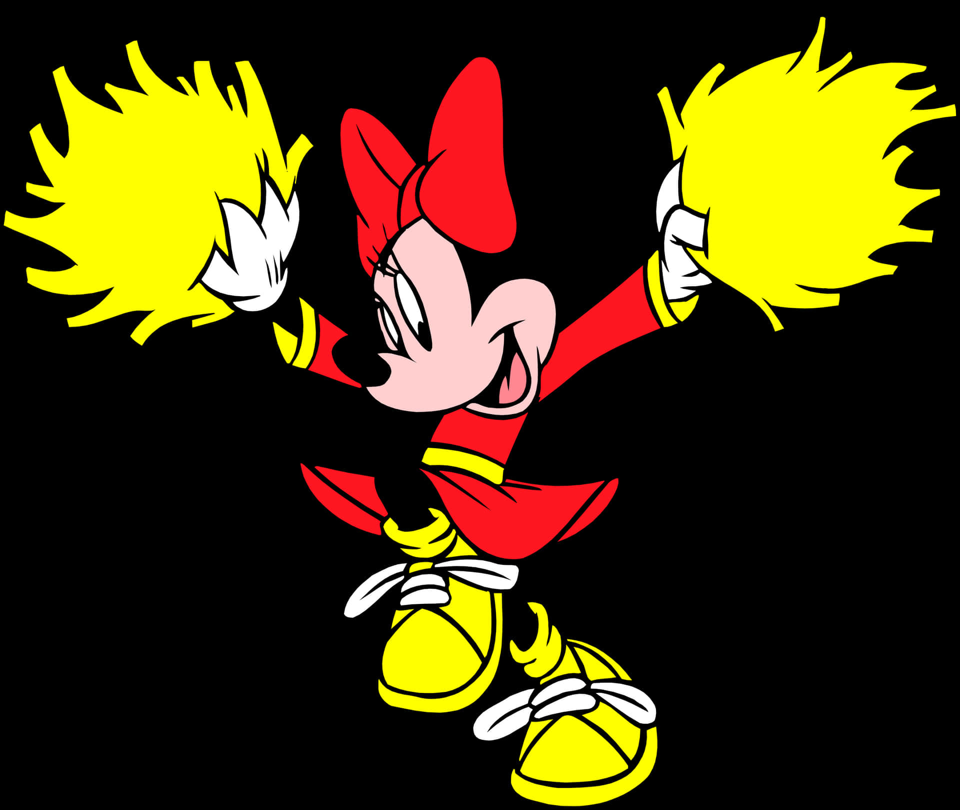 Cheerleader Minnie Mouse Cartoon PNG Image