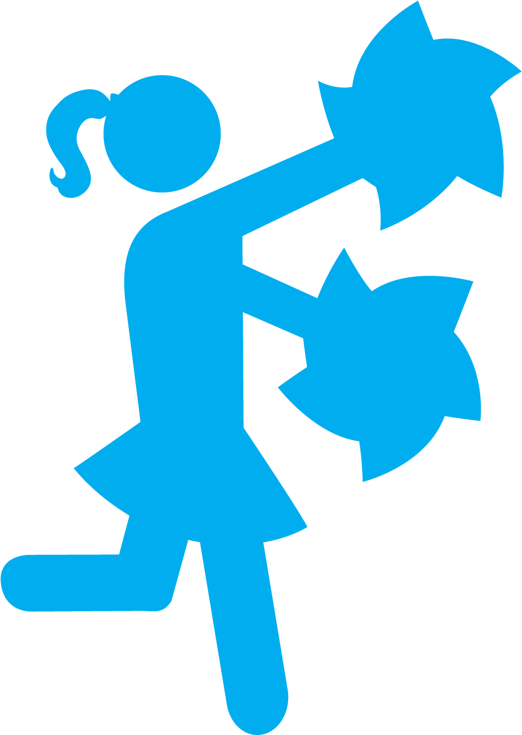 Cheerleader Silhouette Icon PNG Image