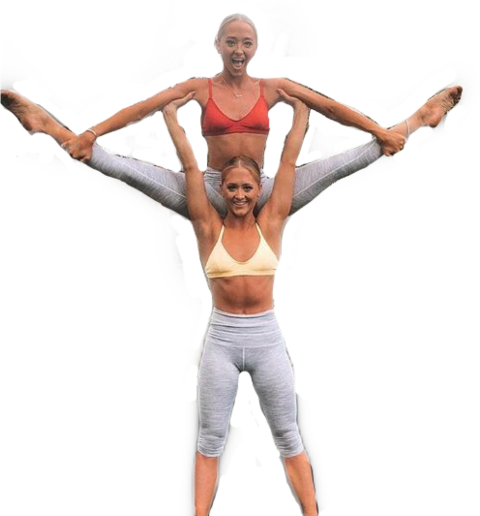 Cheerleader Stunt Performance PNG Image