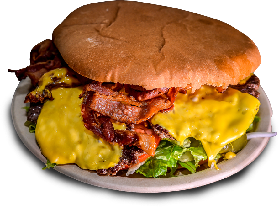 Cheese Bacon Burger Deluxe PNG Image