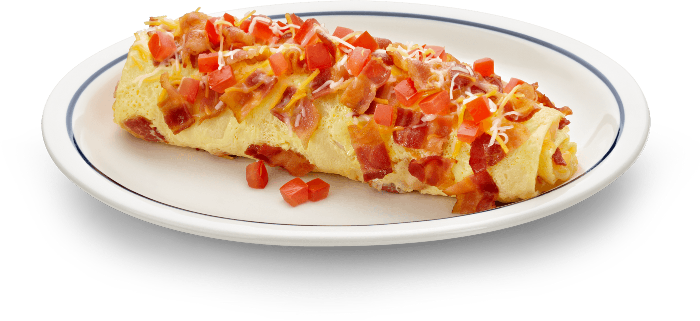 Cheese Tomato Omelette Dish PNG Image