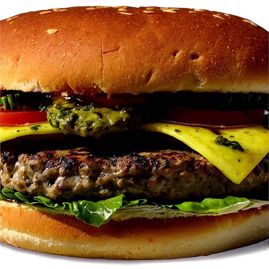 Cheeseburger With Chimichurri Sauce Png 05242024 PNG Image