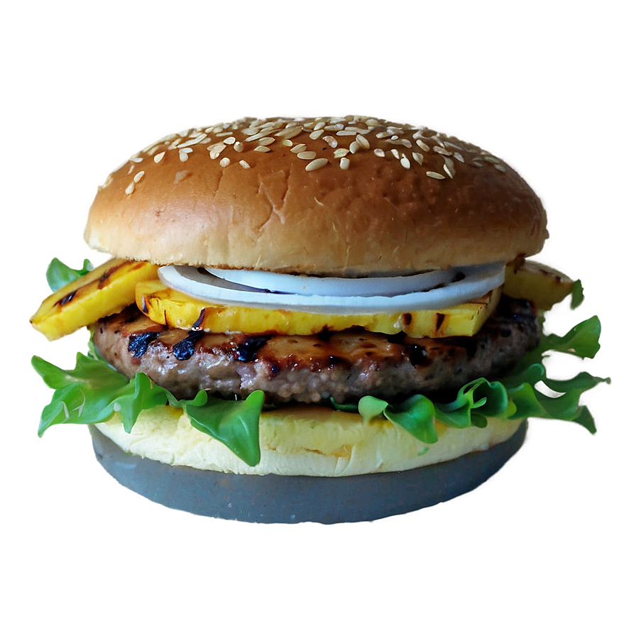 Cheeseburger With Grilled Pineapple Png Gvh PNG Image