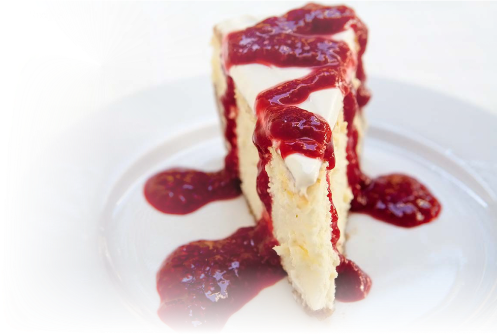 Cheesecakewith Raspberry Drizzle PNG Image