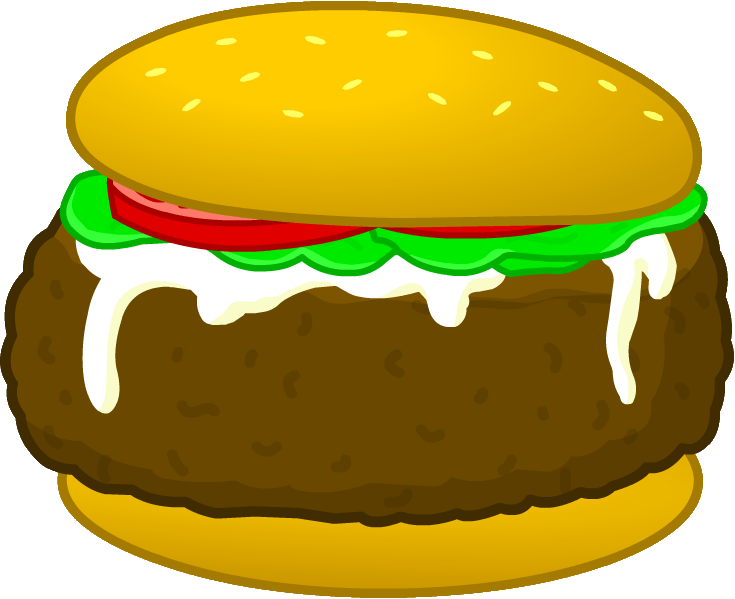 Cheesy Beef Hamburger Illustration PNG Image