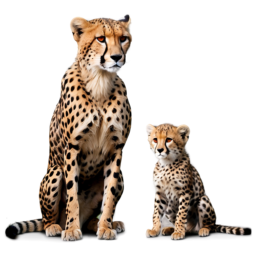 Cheetah With Cub Png Lnk PNG Image