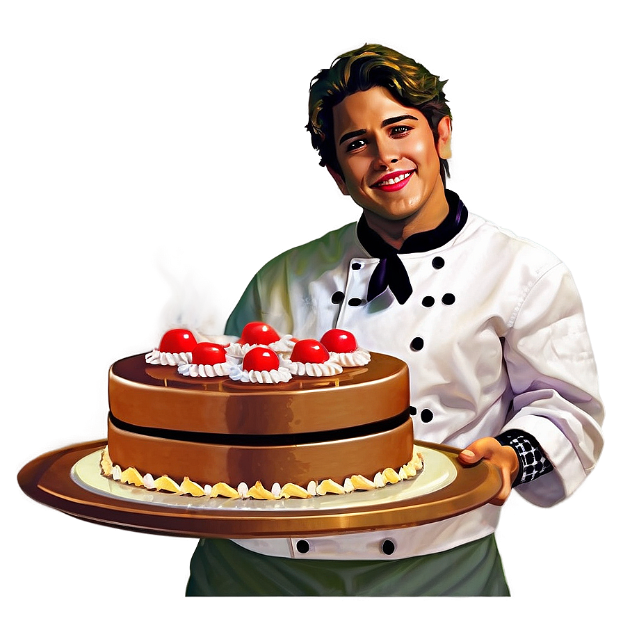 Chef With Cake Png Dcs79 PNG Image