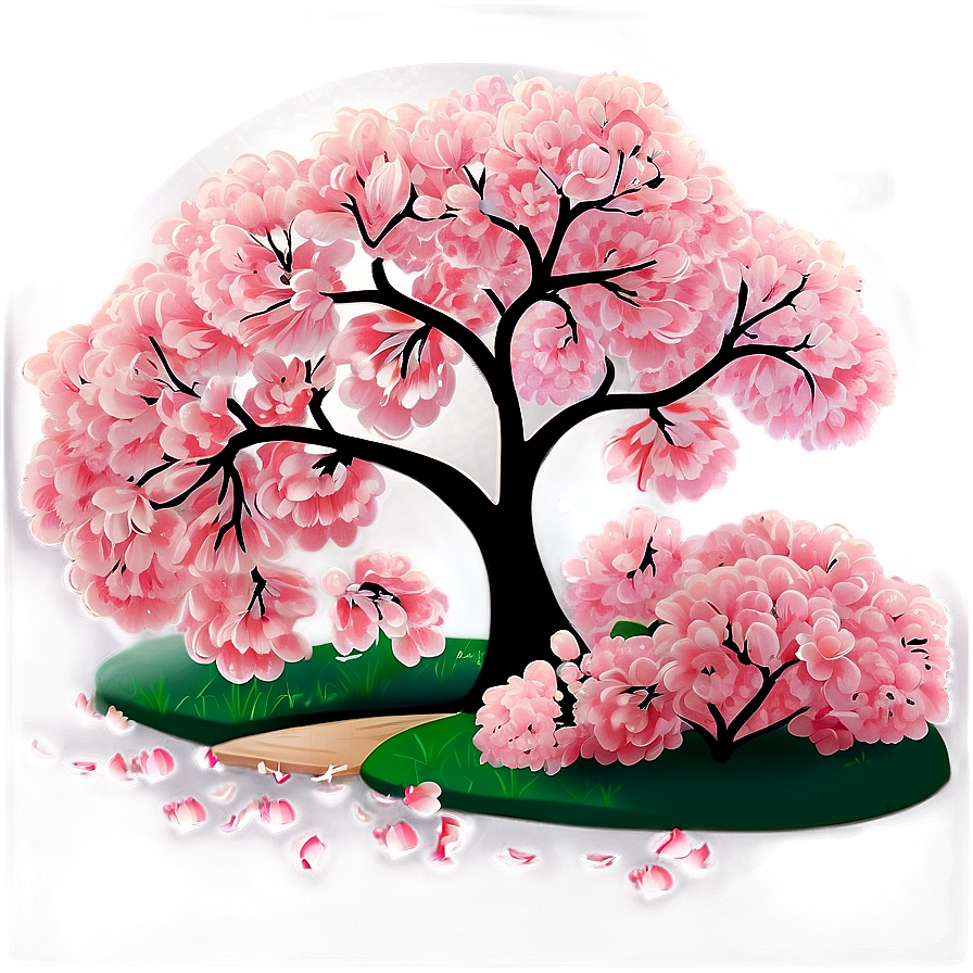 Cherry Blossom Path Png Pbl PNG Image