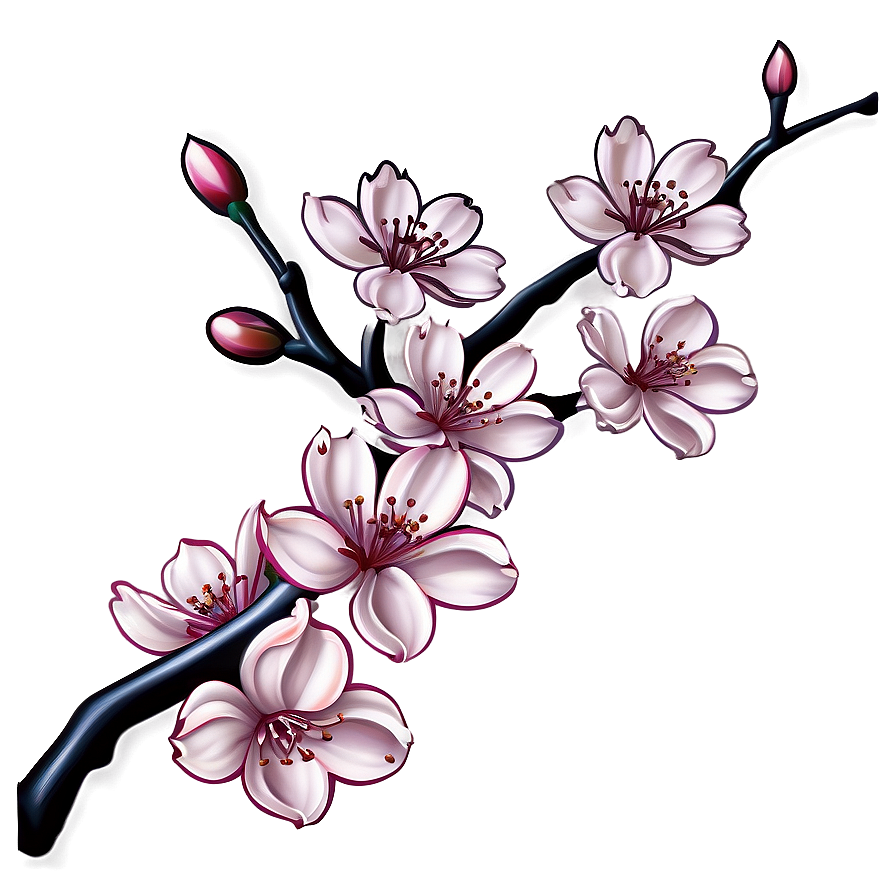 Cherry Blossom Tattoo Png Oyx85 PNG Image