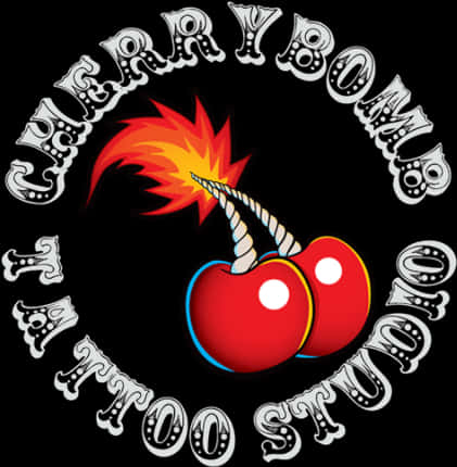 Cherry Bomb Tattoo Style PNG Image