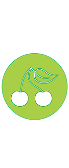 Cherry Icon Green Background PNG Image