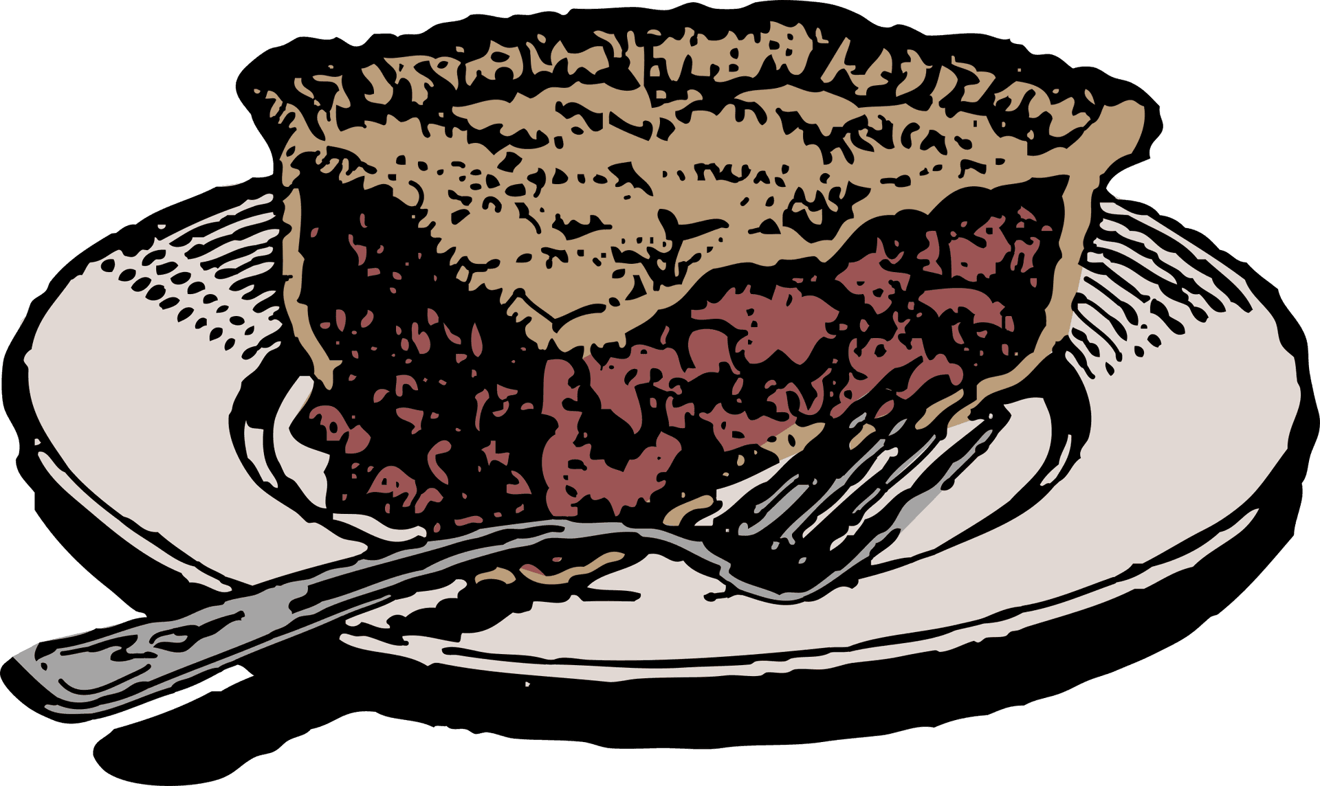 Cherry Pie Sliceon Plate PNG Image