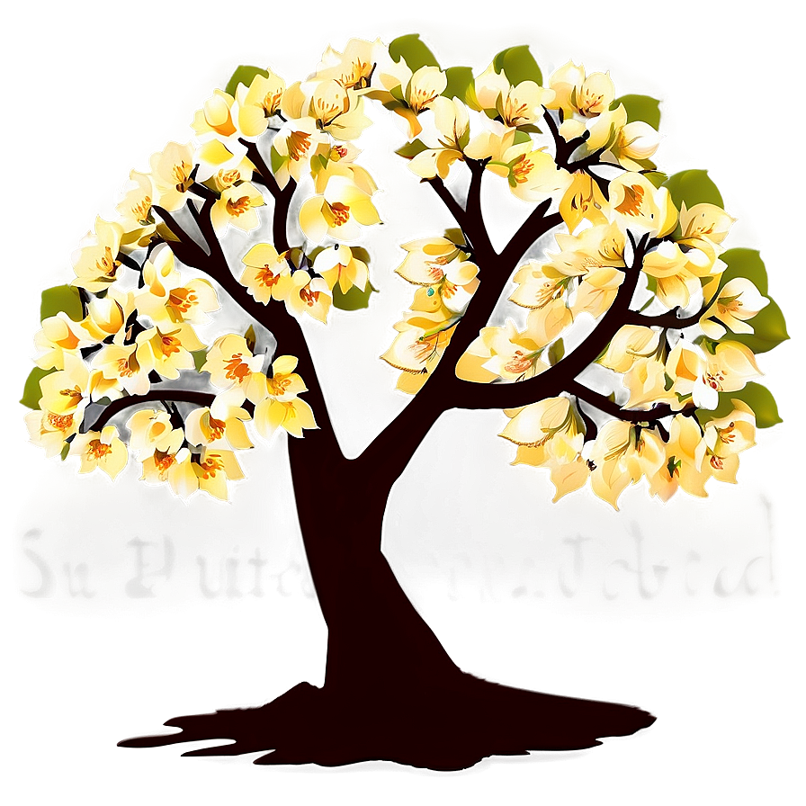 Cherry Tree Silhouette Png Qrr91 PNG Image