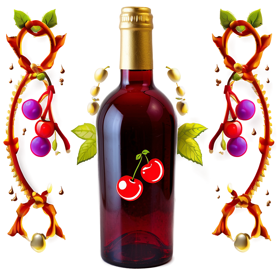 Cherry Wine Bottle Png 05212024 PNG Image