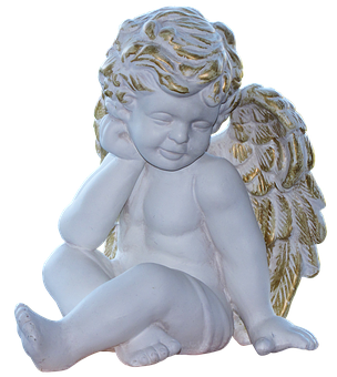 Cherubic Angel Figurine PNG Image