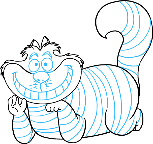 Cheshire Cat Sketch Art PNG Image