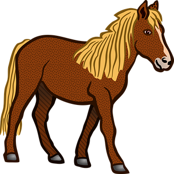 Chestnut Horse Illustration PNG Image