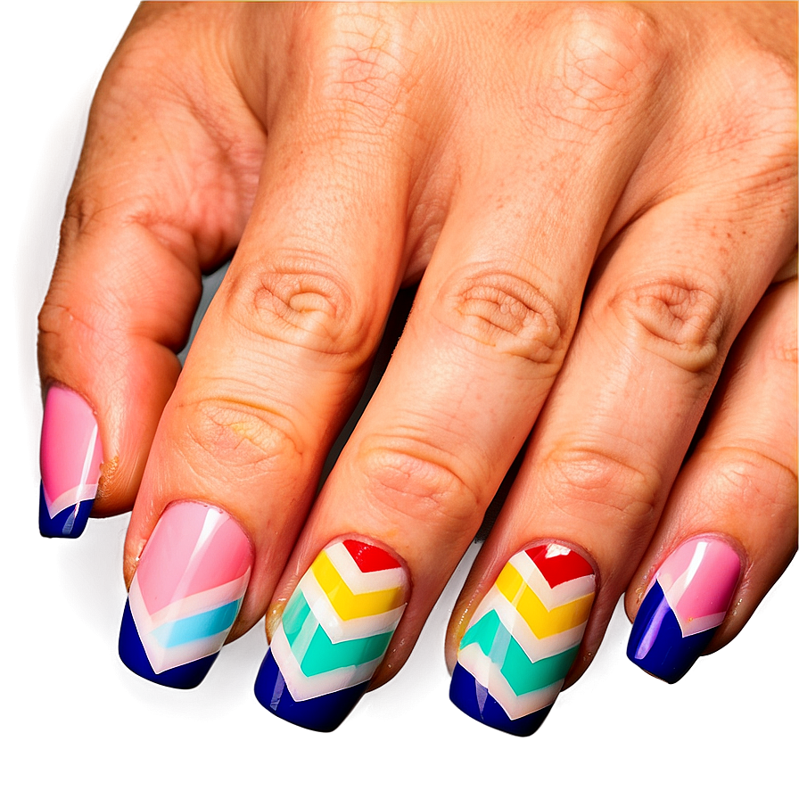 Chevron Acrylic Nails Art Png Bce53 PNG Image