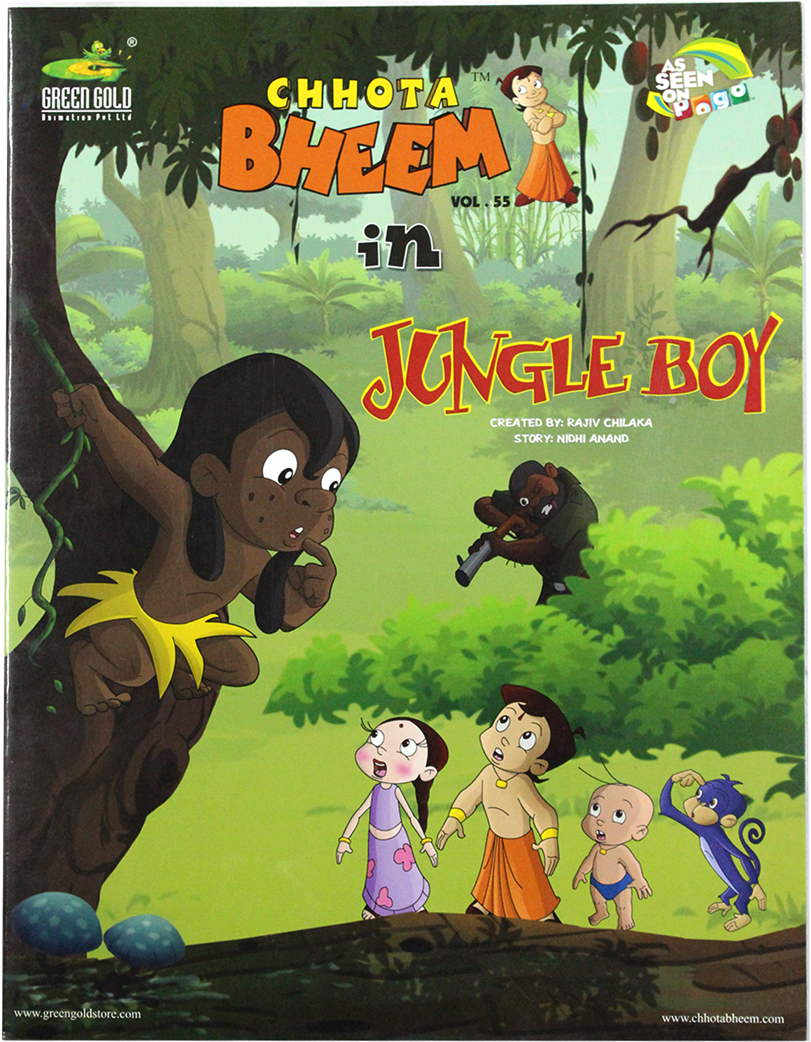 Chhota Bheem Jungle Boy Volume55 Cover PNG Image